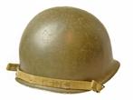 WW2 US army M-1 helm 744th Tank Battalion, Verzamelen, Verzenden, Landmacht, Amerika, Helm of Baret