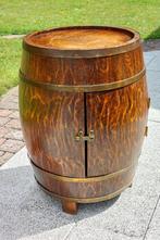 Eikenhouten minibar -  ton met koper beslag (EXFA), Ophalen, Gebruikt