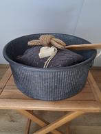 Prachtige zinken bak met ribbels - vintage bak - decoratie, Huis en Inrichting, Ophalen of Verzenden, Zo goed als nieuw, Rond