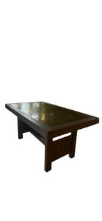 Brutalistisch designbureau hout & messing, Ophalen, Gebruikt, Bureau