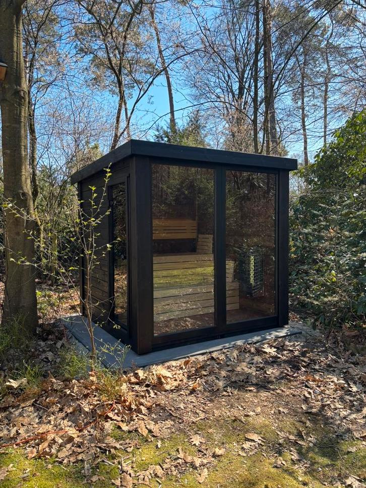 Black edition Panorama Buitensauna tuinsauna sauna, Sport en Fitness, Sauna, Nieuw, Complete sauna, Fins of Traditioneel, Ophalen of Verzenden
