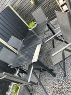 Aluminium Tuinset - 7 Delig - Inklapbare Stoelen, Ophalen, Gebruikt, Eettafel, 6 zitplaatsen