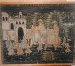 Zijdeschildering india Rajasthan. Pichwai.  Bruiloft, Ophalen