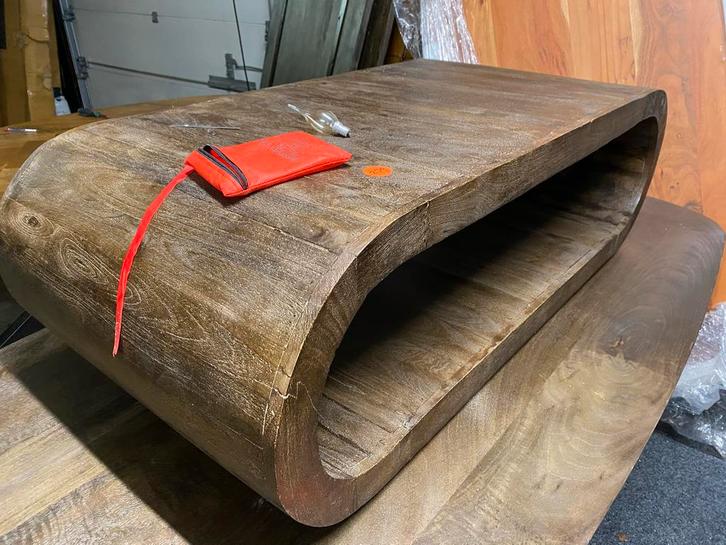 Japandi Salontafel Organische Vorm 125x60, Huis en Inrichting, Tafels | Salontafels, Nieuw, Minder dan 50 cm, 50 tot 100 cm, 100 tot 150 cm