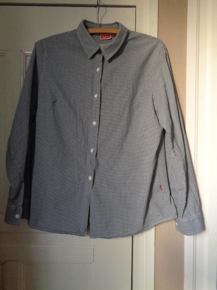 Jackpot geruiten blouse:mt 38/40, Kleding | Dames, Blouses en Tunieken, Zo goed als nieuw, Maat 38/40 (M), Zwart, Ophalen of Verzenden