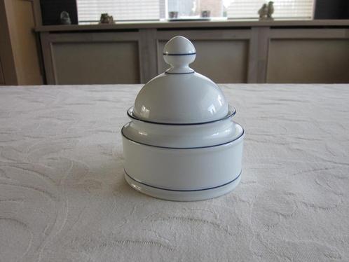 Seltmann weiden 1 wit suikerpotje blauwe lijntjes D8,5 H11cm, Huis en Inrichting, Keuken | Servies, Zo goed als nieuw, Overige typen