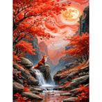 Diamond Painting vos rode bomen 50x40cm (rond), Ophalen of Verzenden, Nieuw, Knutselwerk