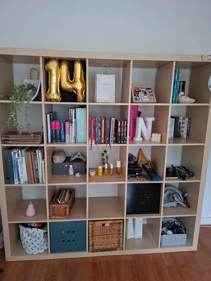 Ikea Expedit Kast 5x5 Beuken - Kallax Voorloper, Huis en Inrichting, Kasten | Boekenkasten, 50 tot 100 cm, Minder dan 100 cm, 25 tot 50 cm