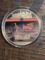 Zilverenkleurige Herdenkingsmunt Maanlanding 2019, Postzegels en Munten, Ophalen of Verzenden, Overige materialen