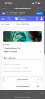 Dolfinarium, Tickets en Kaartjes, Twee personen, Ticket of Toegangskaart