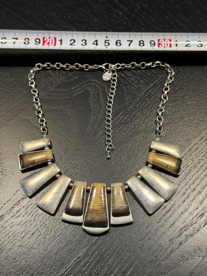 Just a Touch Ketting hoorn of kunsthars zilver kleur, Sieraden, Tassen en Uiterlijk, Kettingen, Zo goed als nieuw, Overige materialen