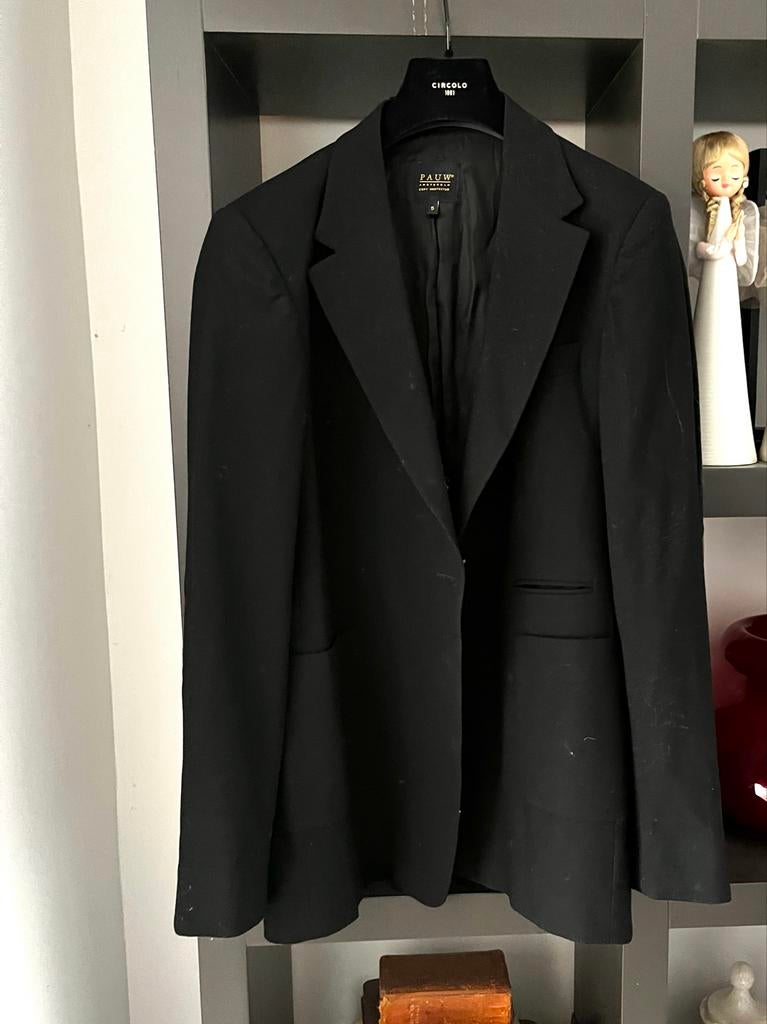 Pauw Zwarte Wollen Blazer - Maat 42 (XL), Kleding | Dames, Zwart, Maat 42/44 (L), Ophalen of Verzenden, Jasje