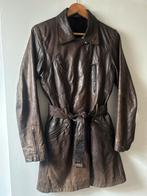 Donkerbruine leren jas - Maat M, Kleding | Dames, Jassen | Zomer, Ophalen of Verzenden, Gedragen, Maat 38/40 (M), Bruin