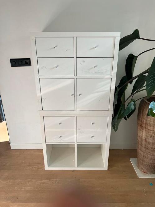 Witte Kledingkast met Lades & Deuren, Huis en Inrichting, Kasten | Kledingkasten, Gebruikt, 150 tot 200 cm, 50 tot 100 cm, 25 tot 50 cm
