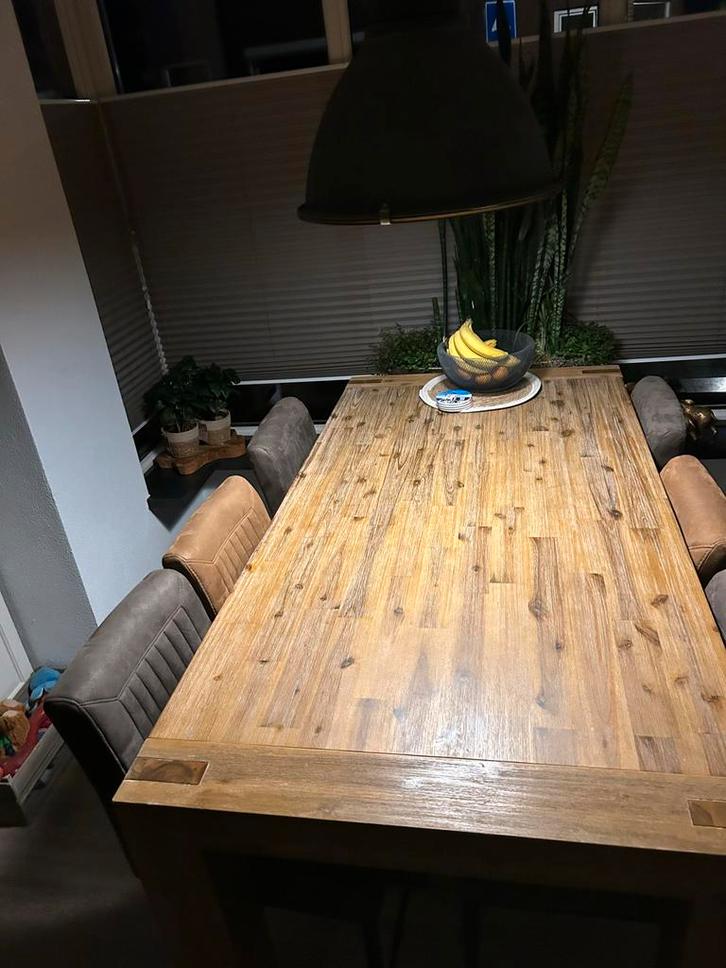 Bartafel met 6 Barstoelen - Complete Set!, Huis en Inrichting, Tafels | Eettafels, Gebruikt, 100 tot 150 cm, 150 tot 200 cm, Vijf personen of meer