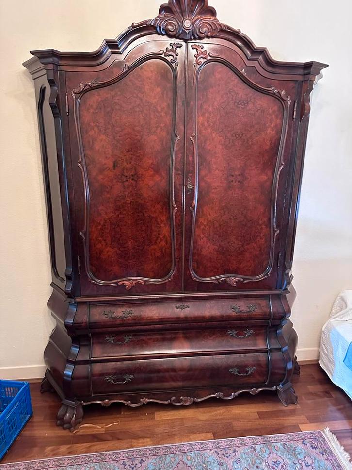 Barok Kast notenhout, Huis en Inrichting, Kasten | Kledingkasten, Gebruikt, 200 cm of meer, 100 tot 150 cm, 50 tot 75 cm, Met lade(s)