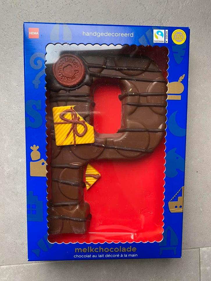 Handgedecoreerde chocoladeletter HEMA, Diversen, Sinterklaas, Nieuw, Ophalen of Verzenden