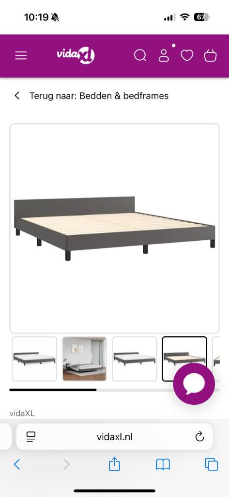 Bed 180x200 nieuw, Huis en Inrichting, Slaapkamer | Bedden, Nieuw, Tweepersoons, 180 cm, 200 cm, Hout, Grijs, Ophalen