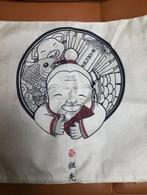 Chinese kussenhoes met chinees man koi karper en varken, Verburgt Vintage, Overige kleuren, Vierkant, Nieuw