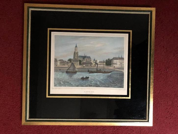 Sabelpoort Arnhem  staalgravure in kleur, Antiek en Kunst, Kunst | Etsen en Gravures, Ophalen of Verzenden