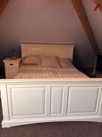 Landelijk bed 160x200, Ophalen, Overige materialen, Wit, Tweepersoons
