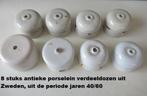 8 stuks antieke porseleinen kabel verdeel dozen uit Zweden, Ophalen of Verzenden