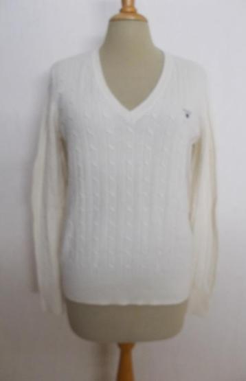 Beige stretch lambswool kabel trui van Gant! L beschikbaar voor biedingen