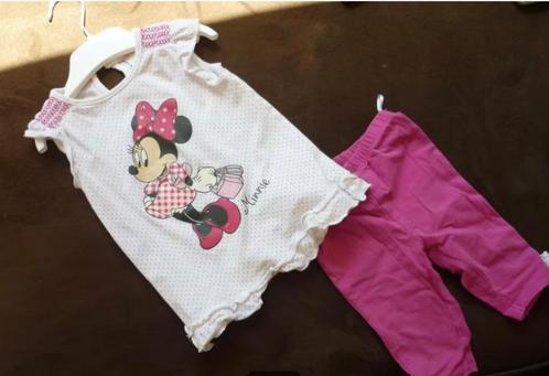 Minnie Mouse zomer jurk met roze legging in maat 80, Kinderen en Baby's, Babykleding | Maat 80, Zo goed als nieuw, Meisje, Jurkje of Rokje