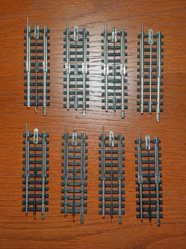 Trix Express 4389 - Rechte overgangsrails 88mm (8x), Hobby en Vrije tijd, Modeltreinen | H0, Gebruikt, Rails, Gelijkstroom, Trix