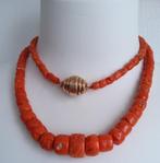 Koraal ketting met gouden slot. Koraal 5mm - 13,36 mm, Sieraden, Tassen en Uiterlijk, Antieke sieraden, Verzenden, Goud, Ketting