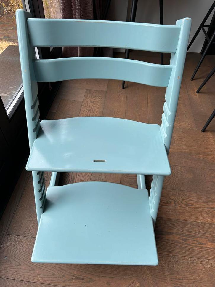 Stokke Tripp Trapp Meegroeistoel - Aqua Blauw, Kinderen en Baby's, Kinderstoelen, Gebruikt, Meegroeistoel, Aanschuifbaar, Ophalen