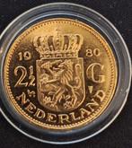 2,5 Gulden 1980 verguld, Postzegels en Munten, Munten | Nederland, Koningin Juliana, Verzenden, Zilver, Losse munt