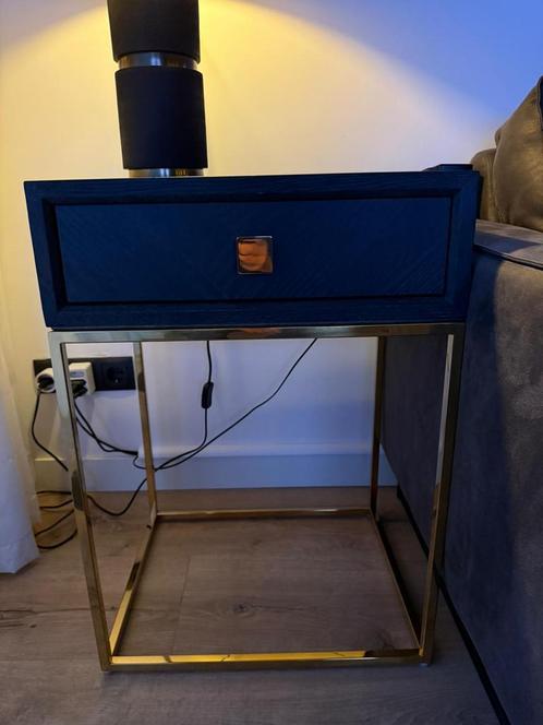 Richmond Interiors serie-> Blackbone Goud, Huis en Inrichting, Tafels | Sidetables, Zo goed als nieuw, 25 tot 50 cm, Vierkant