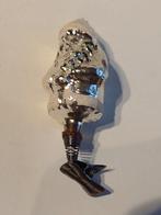oude kerstbal kerstman op knijper / clip zilver H 11 cm, Diversen, Kerst, Ophalen, Gebruikt