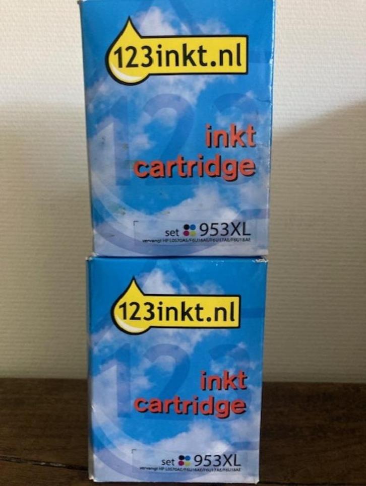 Te Koop : 2 complete sets HP 953XL cartridges van 123inkt, Computers en Software, Printerbenodigdheden, Nieuw, Cartridge, Ophalen of Verzenden