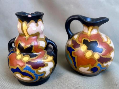 Regina Gouda Rosario Kleine Kan & Fles  Art Deco  ca. 1930, Antiek en Kunst, Antiek | Vazen, Ophalen of Verzenden