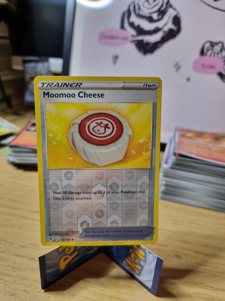 Moomoo Cheese 156/185 Reverse Holo Pokémonkaart, Ophalen of Verzenden, Gebruikt, Losse kaart, Foil