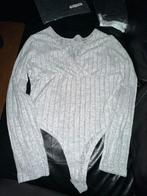 Geribbelde V-hals Bodysuit,Elegante Lange Mouw, Dameskleding, Temu, Ophalen of Verzenden, Nieuw