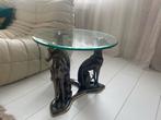 Maitland-Smith Cocktailtafel met 3 windhonden, jaren 80, Ophalen, 50 tot 100 cm, Rond, Zo goed als nieuw