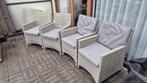 4x luxe wicker tuinstoelen., Ophalen, 4 zitplaatsen, Gebruikt, Wicker