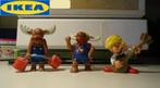 Drie rubberen figuurtjes van Ikea kindermenu (hoogte: 6 cm)., Kinderen en Baby's, Speelgoed | Overig, Nieuw, Jongen of Meisje