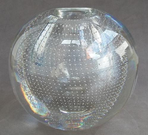 1950 Retro Bolvaas Kristal Glas Vaas Spijkerbol Spijkerglas, Verzamelen, Retro, Huis en Inrichting, Ophalen of Verzenden