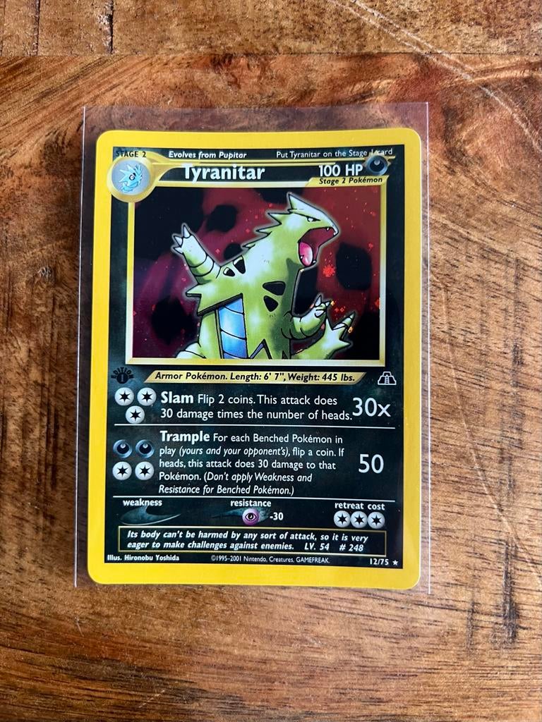Tyranitar - Neo Revelation 12/75, Ophalen of Verzenden, Zo goed als nieuw, Losse kaart, Foil