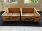 2 Oude wijnkisten van Domaines Ott, Huis en Inrichting, Woonaccessoires | Kisten, Ophalen, Gebruikt, 50 tot 100 cm, Minder dan 50 cm