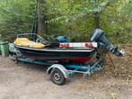 Boot met trailer 15 pk Yamaha. Geen vaarbewijs nodig, Watersport en Boten, Sloepen, Ophalen, 10 tot 30 pk, Gebruikt, Staal