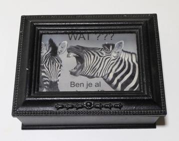 Zebra bijouterie doos, sieraden kistje beschikbaar voor biedingen
