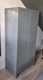 Metalen grijze kledingkast, Ophalen, Gebruikt, 50 tot 100 cm, Metaal
