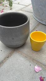 Heel verl bloempotten, Ophalen, Rond, Zo goed als nieuw, Minder dan 25 cm