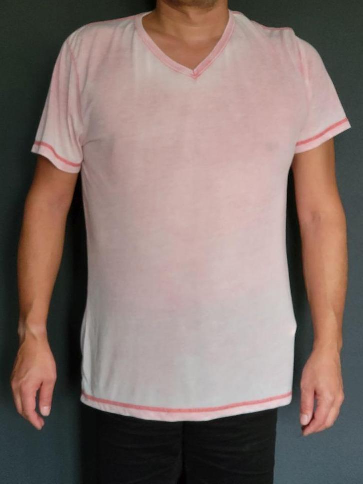 Lichtwegend en zacht aanvoelend T-shirt - Maat XXL, Kleding | Heren, T-shirts, Zo goed als nieuw, Overige maten, Roze, Ophalen of Verzenden
