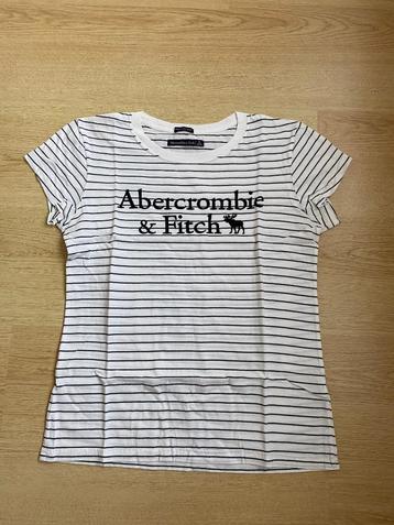 Abercrombie & Fitch, wit/blauw gestreept, t-shirt, maat S beschikbaar voor biedingen